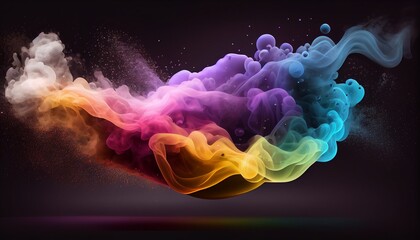 Fototapeta na wymiar Rainbow smoke abstract background. Generative AI, Generative, AI