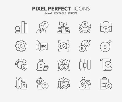investment thin line icons