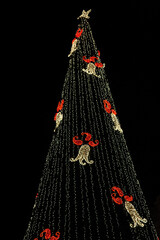 Isolated Lit up christmas tree