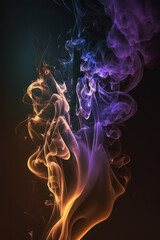 Abstract vertical background. Colored smoke. AI generative.