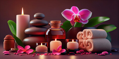 Background for spa theme product presentation, business concept, Generative AI