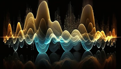 Fototapeta premium Radio Waves, Abstract Art. Post-produced generative AI digital illustration.