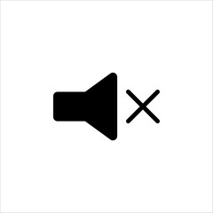 Sound Icon - Sound Off Icon Vector Design Flat Style Symbol, Mute Button Speaker Isolated on white background