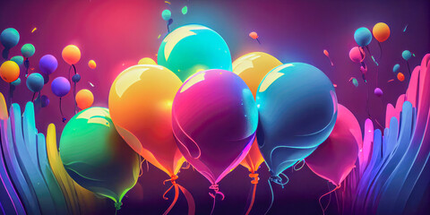 colorful balloons on isolated background, concept graphic resources, Generative AI