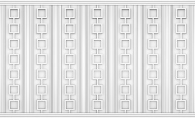3d rendering. luxurious White wood square line shape pattern panel vintage design wall background.