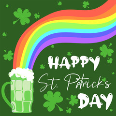 Happy St. Patricks Day vector illustration for poster or card