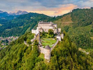 Majestic Scenery of Hohenwerfen Castle and Fortress Austria's Iconic Landmark and Natural Wonders