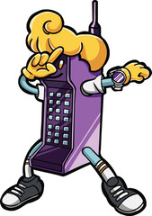 classic retro mobile phone 80s
character  
