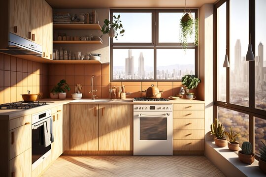 Modern cooking interior with sink rack with kitchen