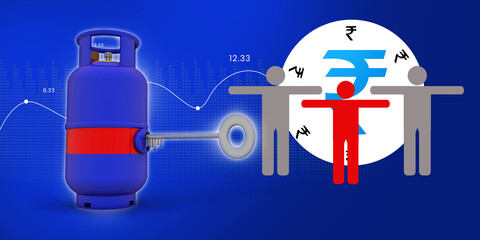 3D rendering illustration Gas Cylinder protected key