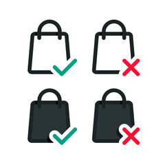 Shopping bag check mark. Illustration vector