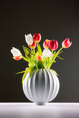 bouquet of tulips in vase