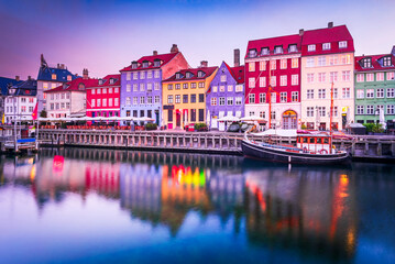 Fototapeta na wymiar Copenhagen, Denmark. Nyhavn, Kobenhavn's iconic canal