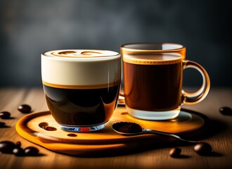 Fototapeta premium cups of coffee with beans