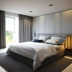 bedroom design, 3d render