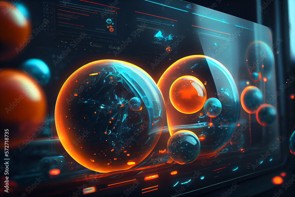 Aufkleber abstract technology digital data and big data background created with generative ai