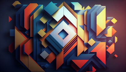 Geometric abstract background with Generative AI technology 