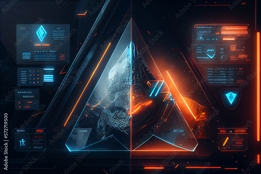 Aufkleber abstract technology digital data and big data background created with generative ai