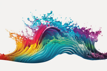 multicolors paint splashing explosion in the air.background.Generative AI