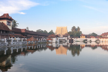 Fototapeta na wymiar Morning view of Sree Padmanabha Swamy Temple at Trivandrum, Kerala 