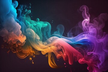 Obraz premium A Colorful Haze: An Abstract Background of Smoke and Screen - Generative AI