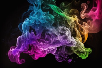 An Abstract Fire: A Background of Colorful Smoke and Screen - Generative AI