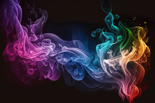 A Colorful Dream: An Abstract Background of Smoke and Screen - Generative AI