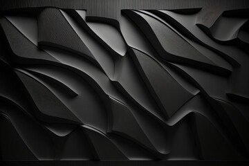 A Visual Feast: A Beautiful Abstract Decorative Texture on a Stunning Black Wall Background - Generative AI