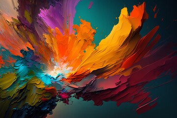Colorful Chaos: Close-Up of a Colorful Background - Generative AI