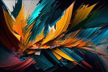 A Colorful Journey: Abstract Color Flow Arrangement Background - Generative AI