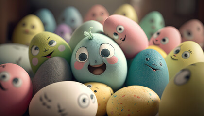 easter eggs in a row