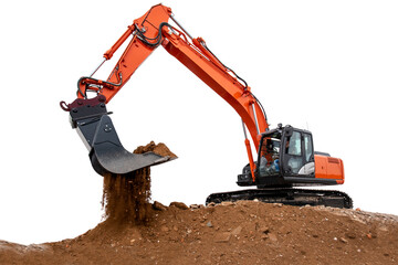 excavator is working at construction site