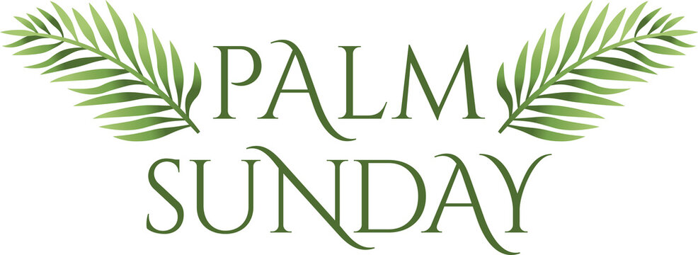 Palm Sunday Christian Holiday Theme Illustration