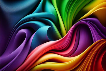 rainbow background wavy soft abstract, Generative AI