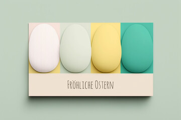 Fröhliche Ostern Banner, modernes minimalistisches Design, pastell