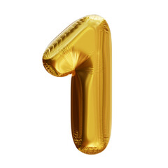 Gold number 1 foil balloon