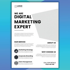 The corporate technology Minimal White and Black Flyer template.