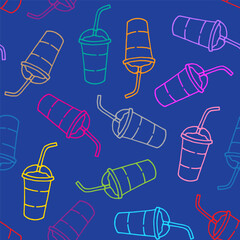 drinking cup pattern on blue