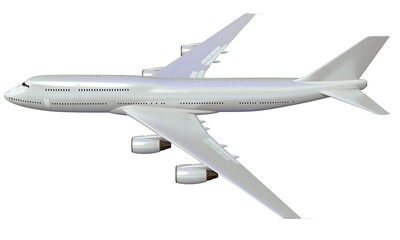 Fototapeta na wymiar Aircraft 3D rendering airplane on white background