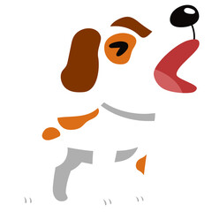 Cartoon happy dog for design.