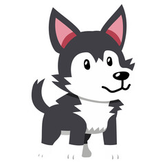Fototapeta na wymiar Cartoon siberian husky dog for design.