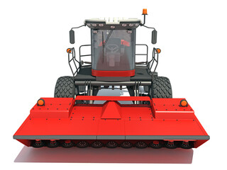 Farm Swather Windrower Harvester 3D rendering on white background