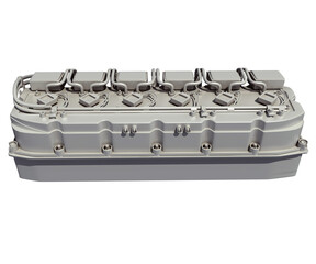 Fototapeta premium Car Engine Part 3D rendering on white background