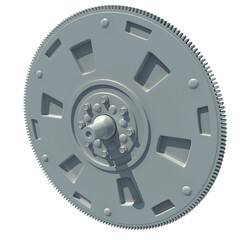 Engine Flywheel 3D rendering on white background