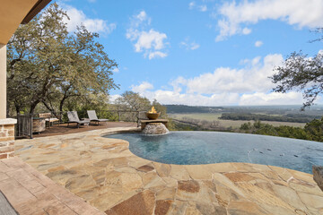 Large mansion pool with views - obrazy, fototapety, plakaty