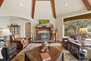 rural living room mansion in the american countryside 