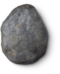grey stone with shadow isolated on transparent background