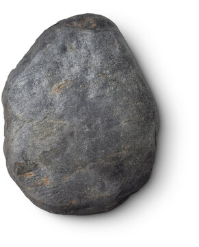 grey stone with shadow isolated on transparent background