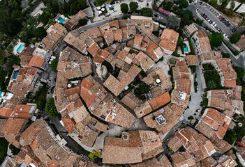 Panoramic view from above to the nice old village Mougins Southern France	