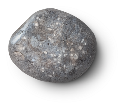 grey stone with shadow isolated on transparent background